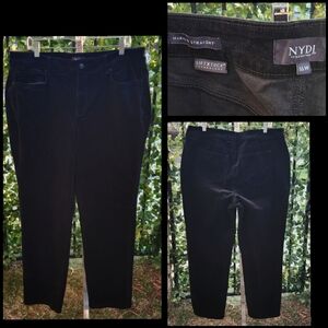 16W women NYDJ Marilyn Black Straight CORDUROY Jean Lift Tuck Technology